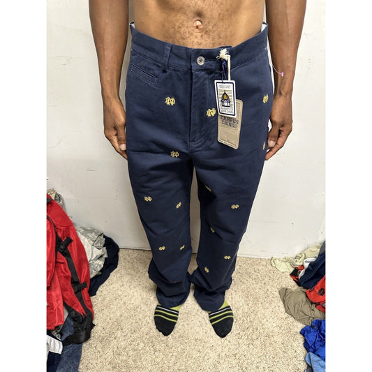 Men’s Notre Dame Size 32 Campus Chinos Pants Navy Blue