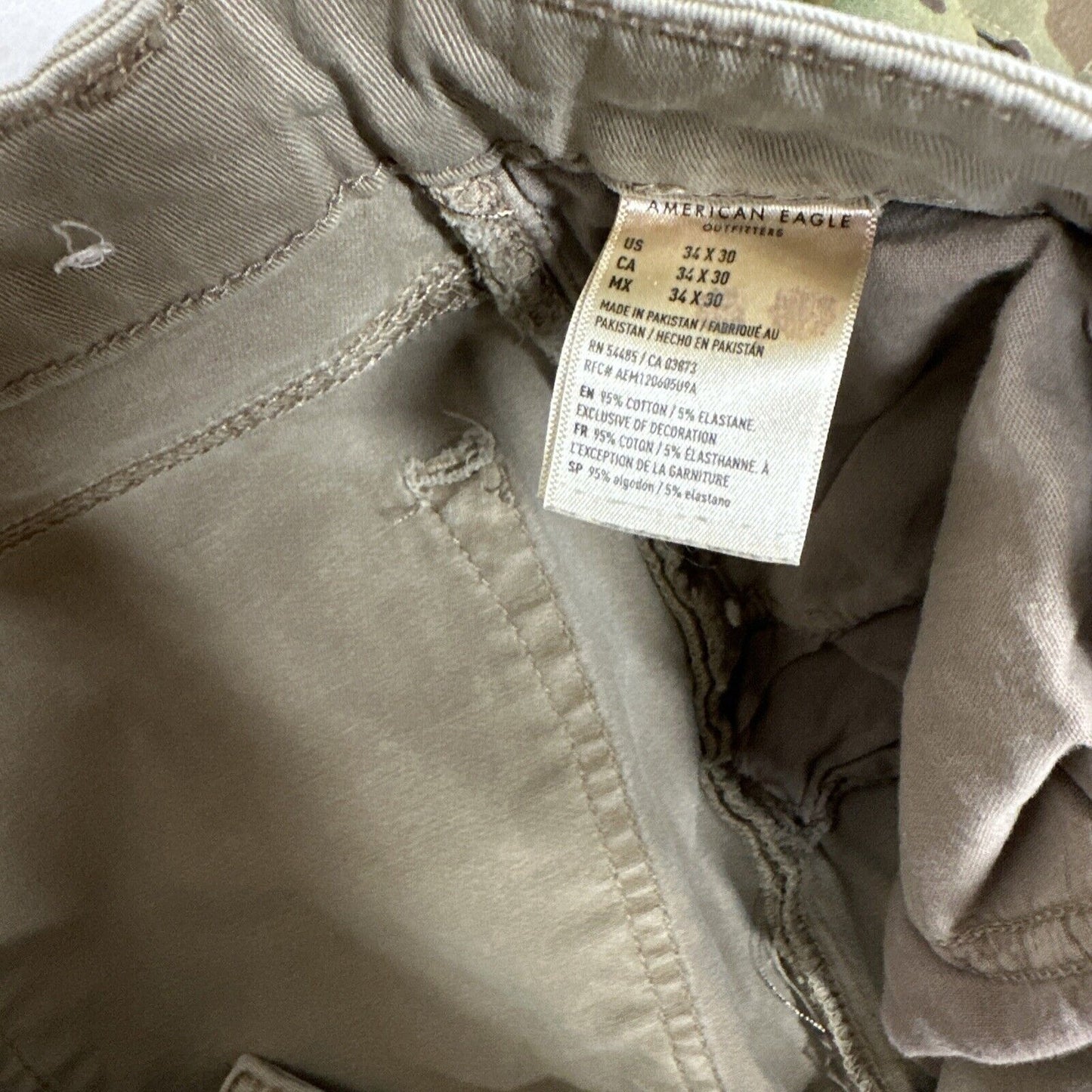 Men’s Khaki American Eagle Next Level Flex 34x30 Jeans Pants