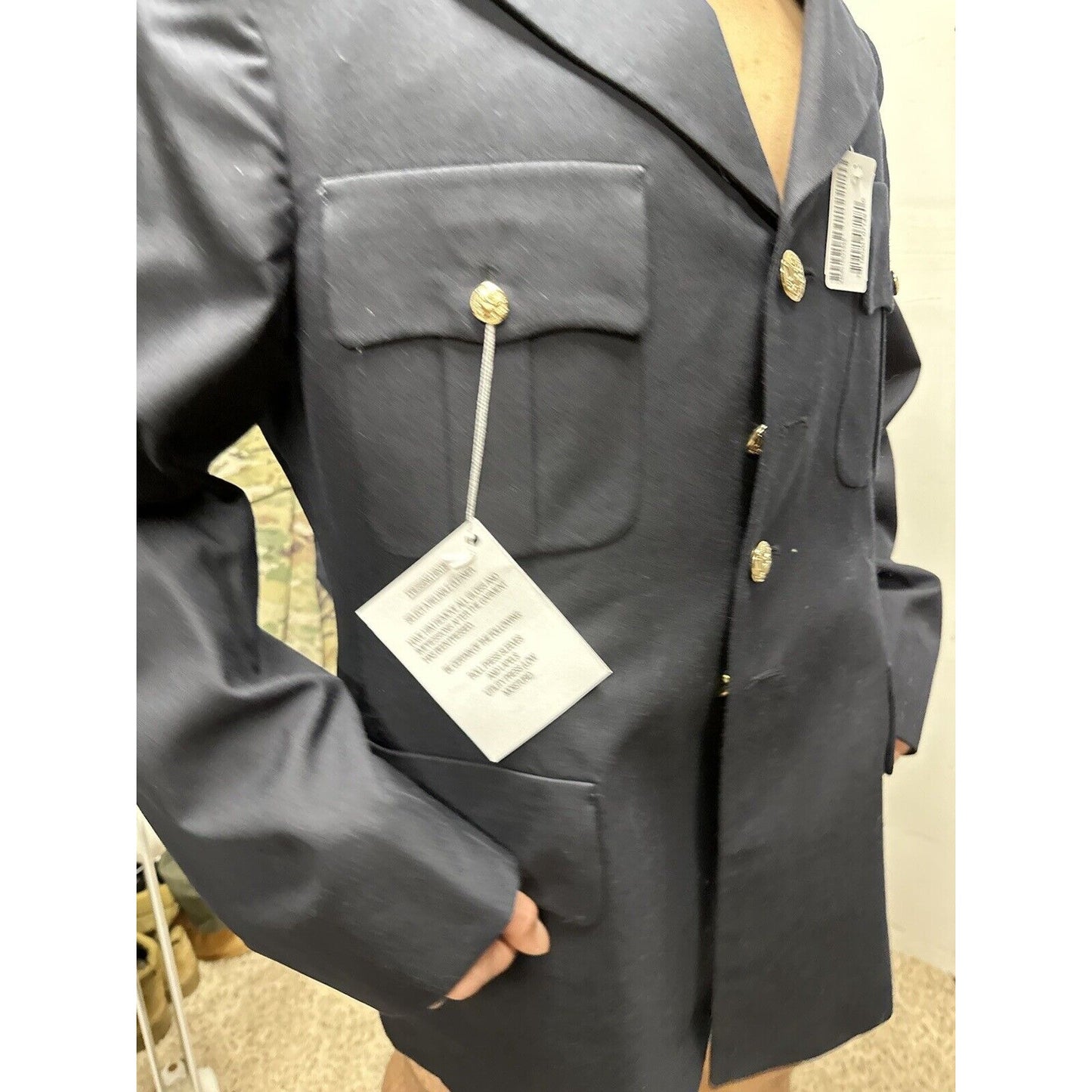Men’s Army Coat Poly Wool Army Blue 450 42RC DSCP Dress Coat Uniform