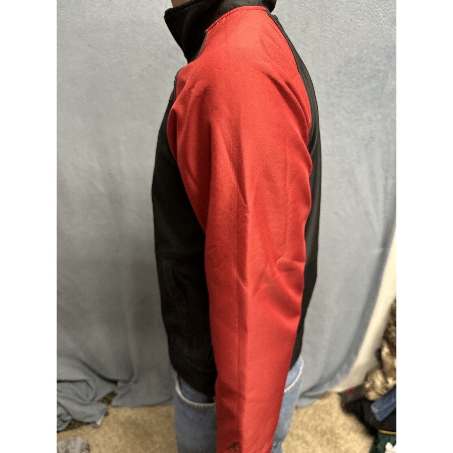 Boys Medium 12/14 AND1 Full Zip Jacket Red Black Polyester