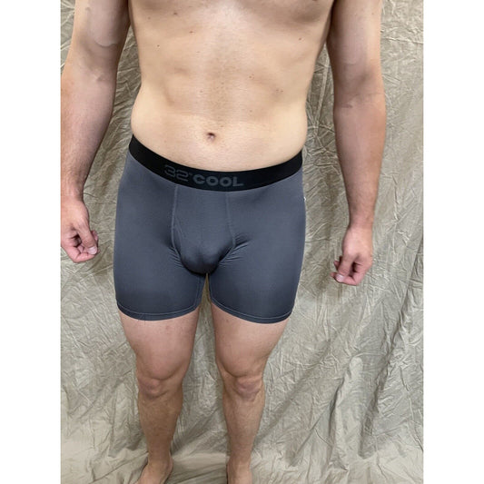 men's 32 degree cool charcoal gray mesh boxer brief Extra Large