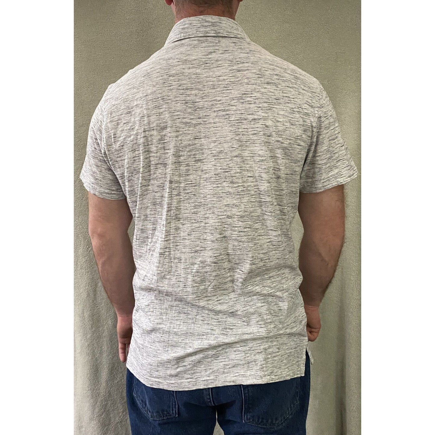 Aeropostale Men’s XL White Gray Cotton-blend Polo Shirt