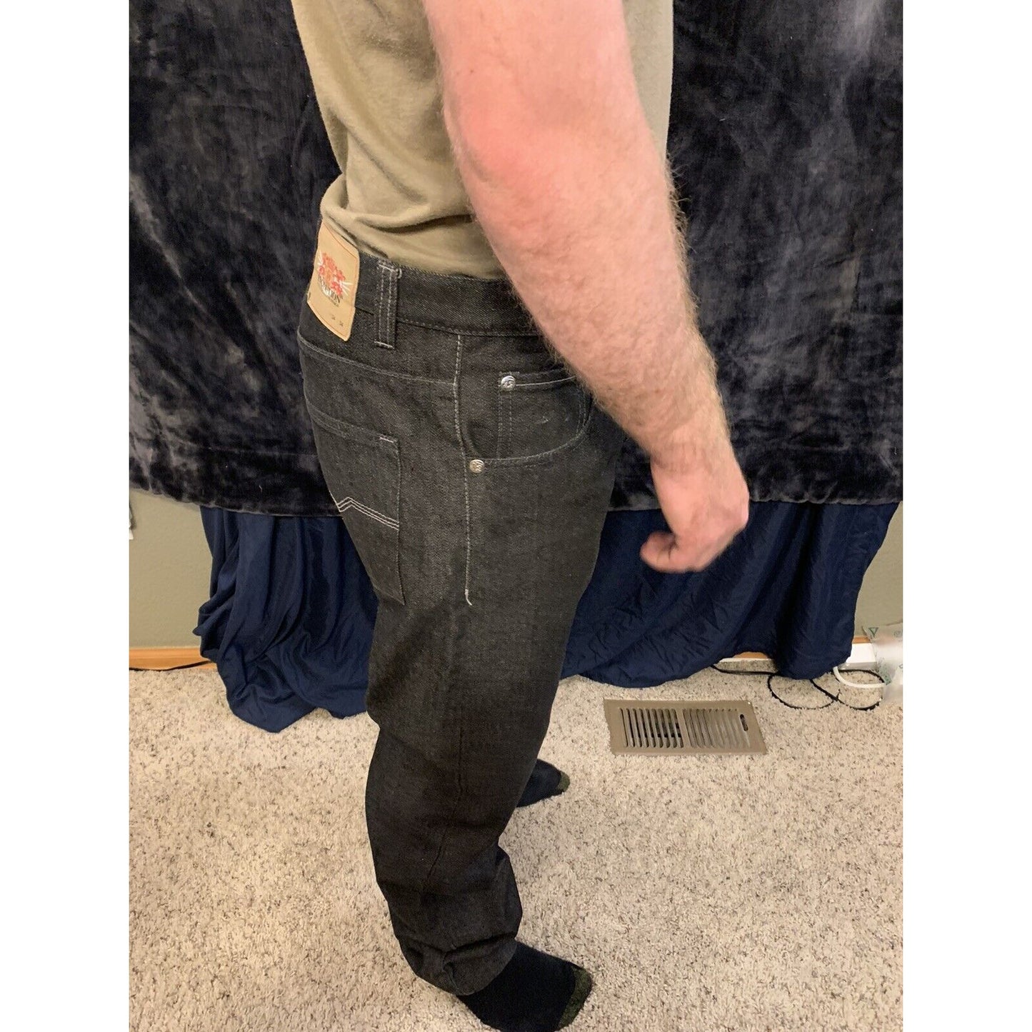 Men's EVOLUTION In Design Black Denim Jeans 34 X 34 Straight Fit
