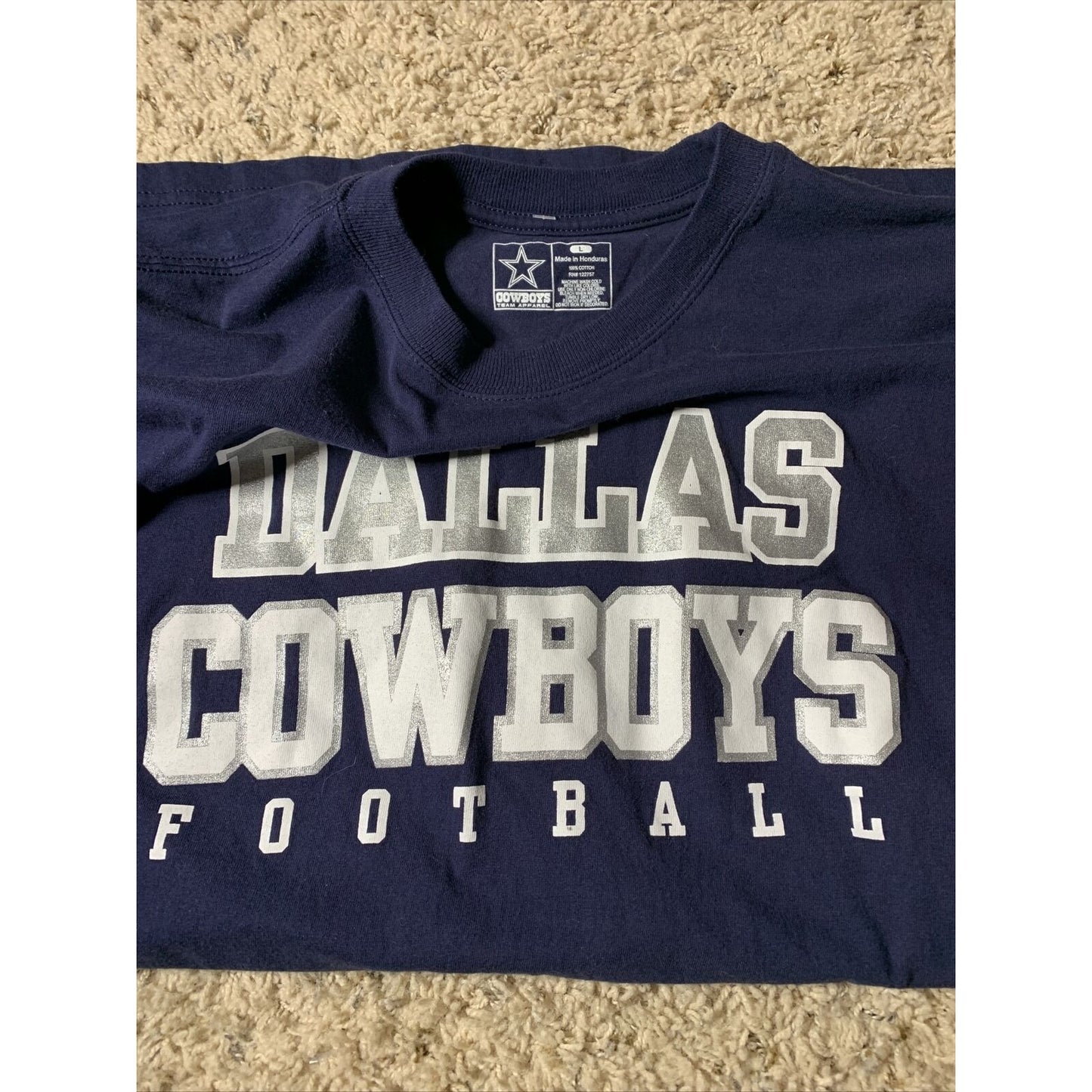 Dallas Cowboys Mens L Tee Black Shirt NFL Team Apparel Dallas Cowboys Football