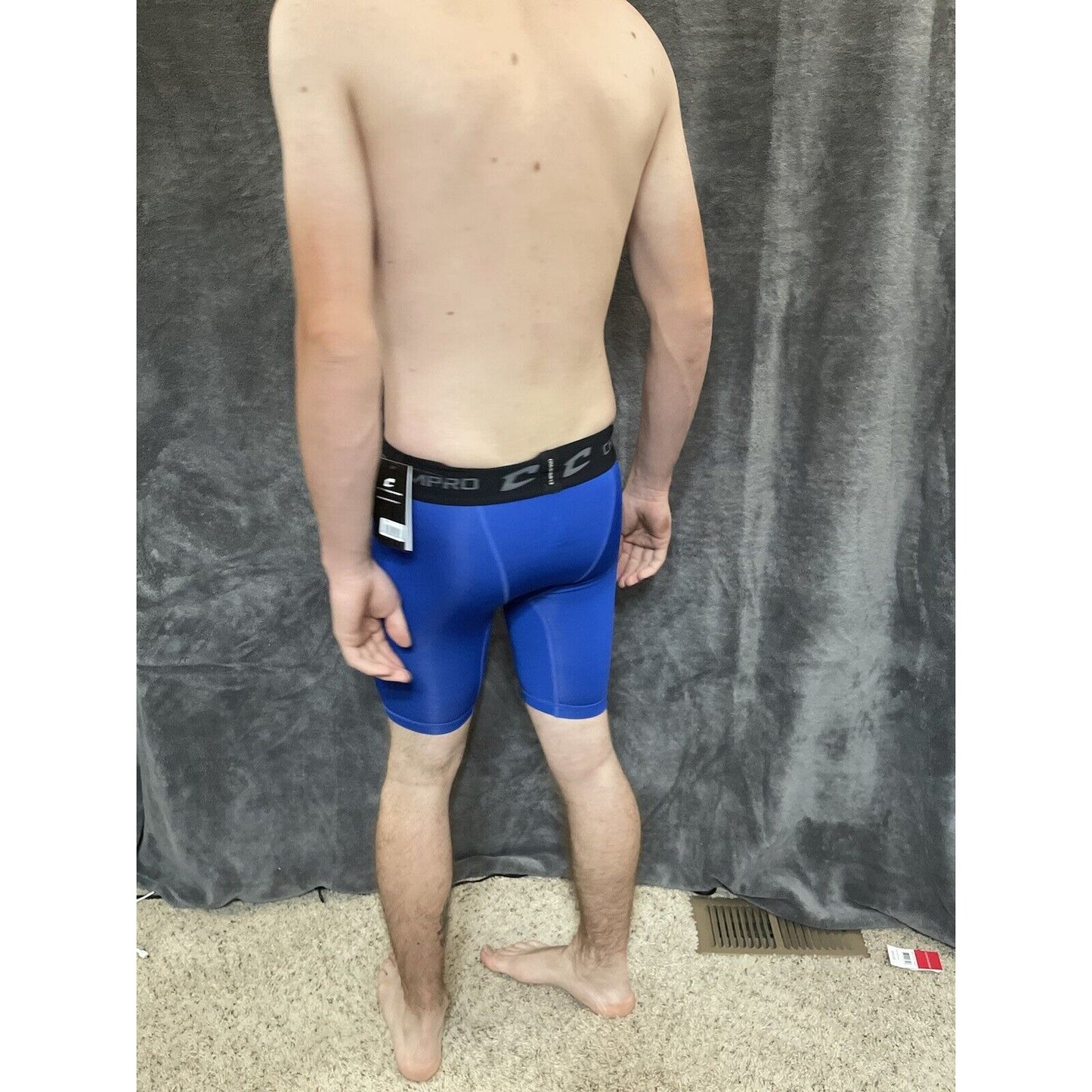 youth boys Royal blue champro performance compression shorts youth large