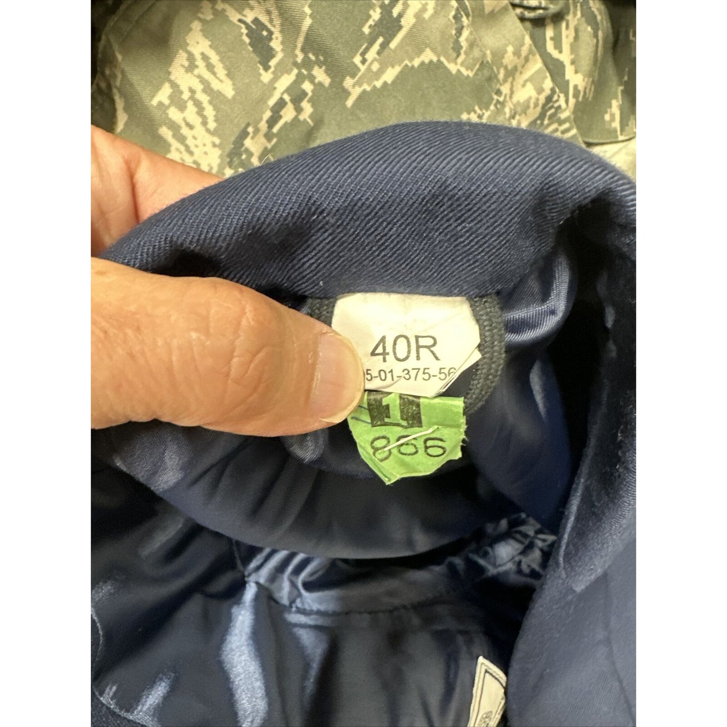 Men’s USAF Air Force Service Dress Coat Jacket Uniform 40R With Sewn Rank