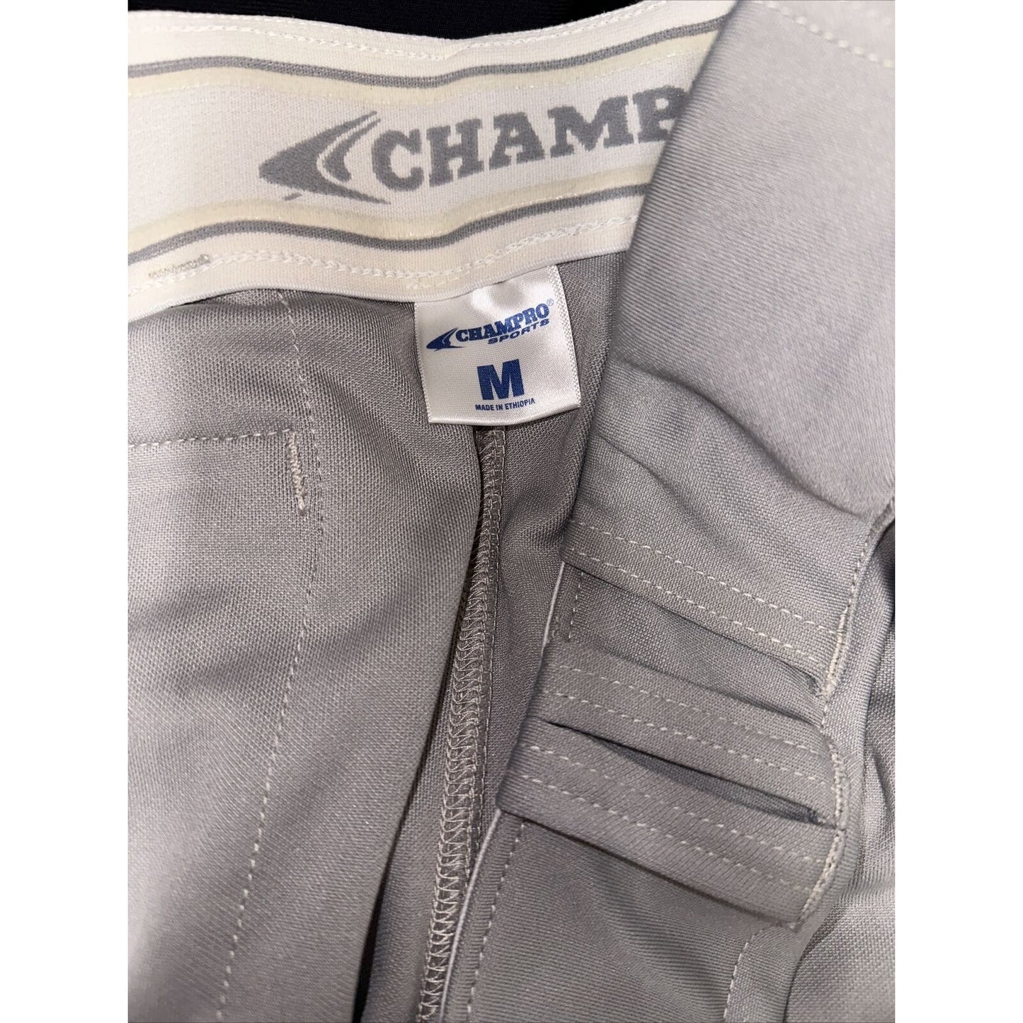 Men’s Gray Champro Adult Medium  Baseball Pants With Blue Line