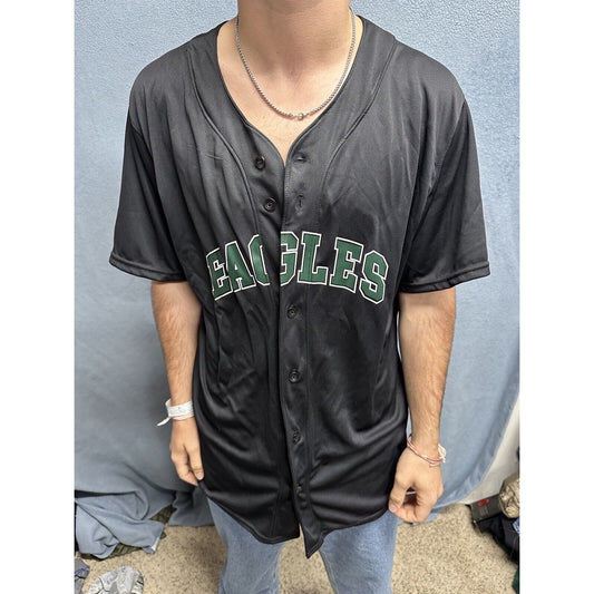 Men’s Augusta Sportswear Black Large Eagles Baseball Jersey