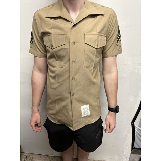 Men’s Medium Usmc Marine Button Up Uniform Shirt