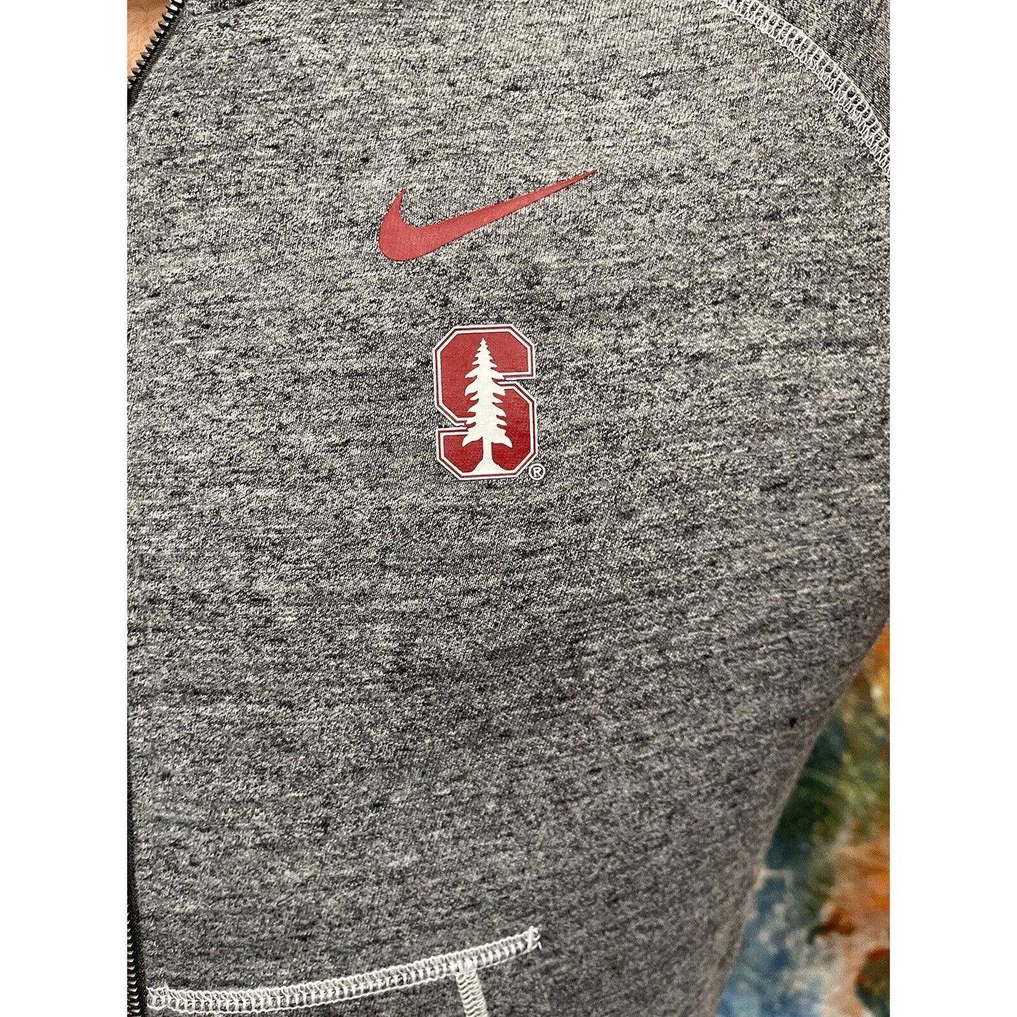 Men’s Nike Medium Full Zip Gray Stanford Hoodie