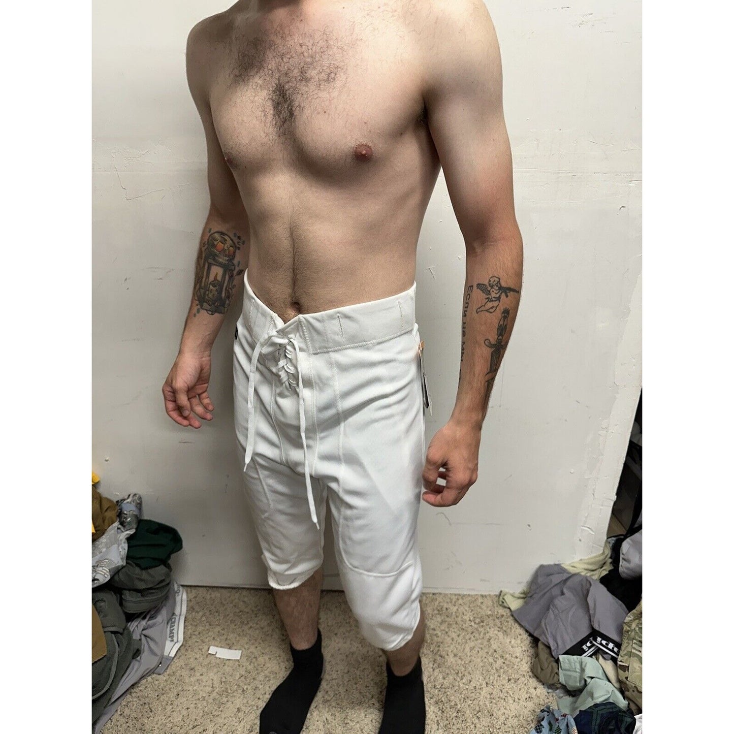 Men’s White Wilson Football Pants Large