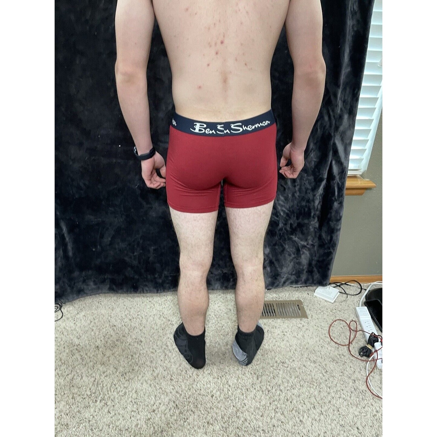 Men’s Ben Sherman Dark Red Boxer Briefs Large