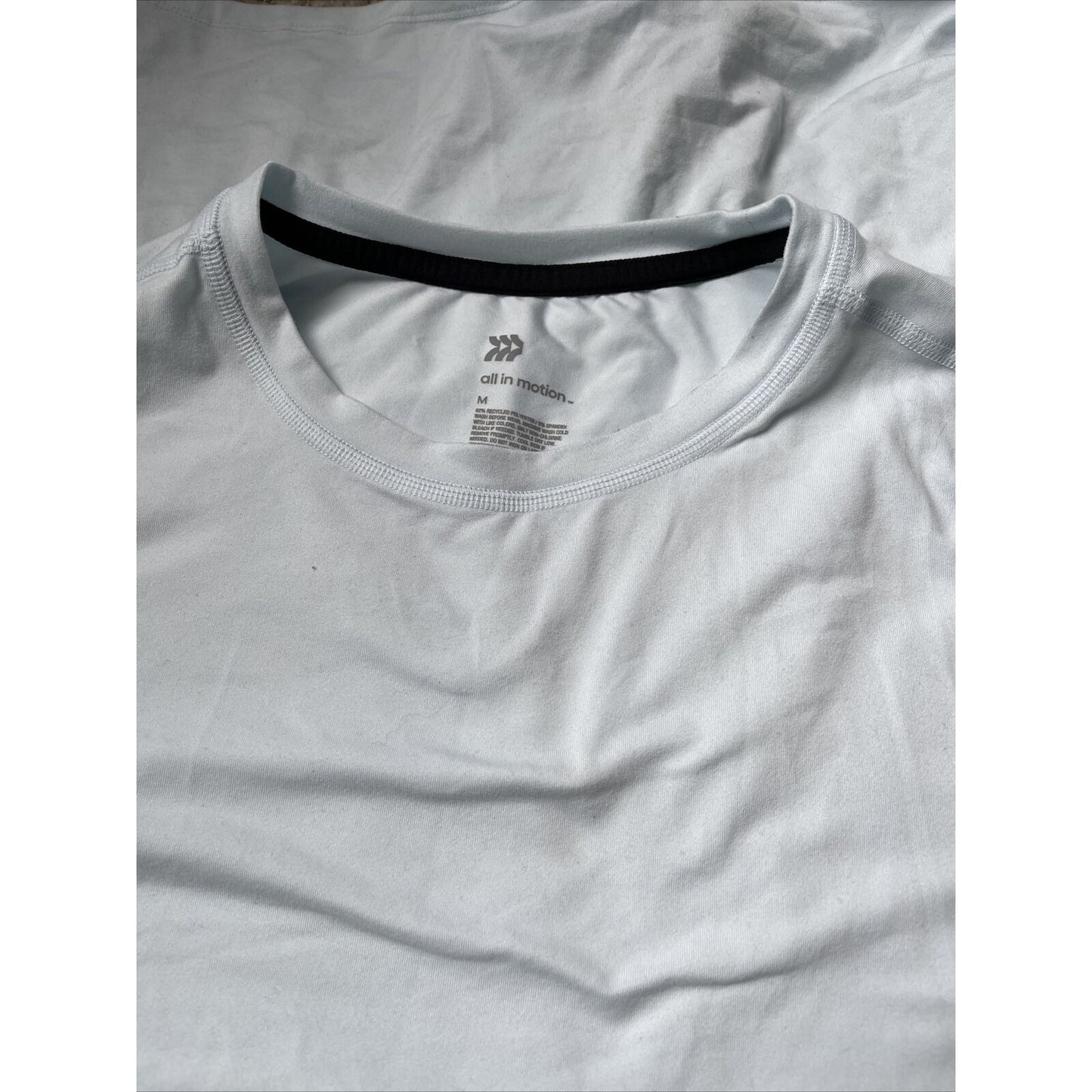 Men’s All In Motion Medium Light Blue/green workout shirt short sleeve