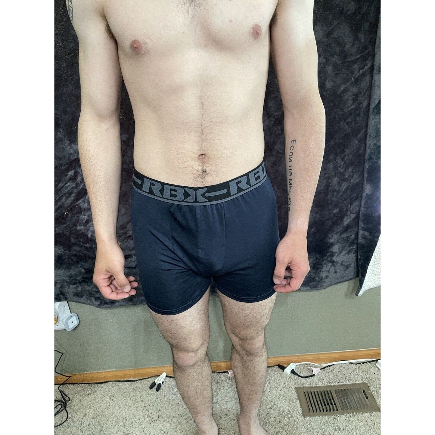 Men’s Large RBX Active Dark Blue Compression Shorts New