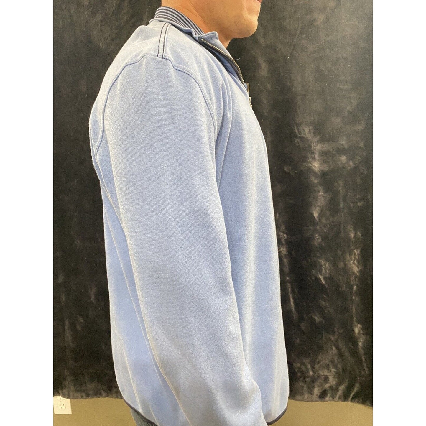 Nautica Men's XL Sky Blue 1/4 Zip Long Sleeves Pullover Sweater