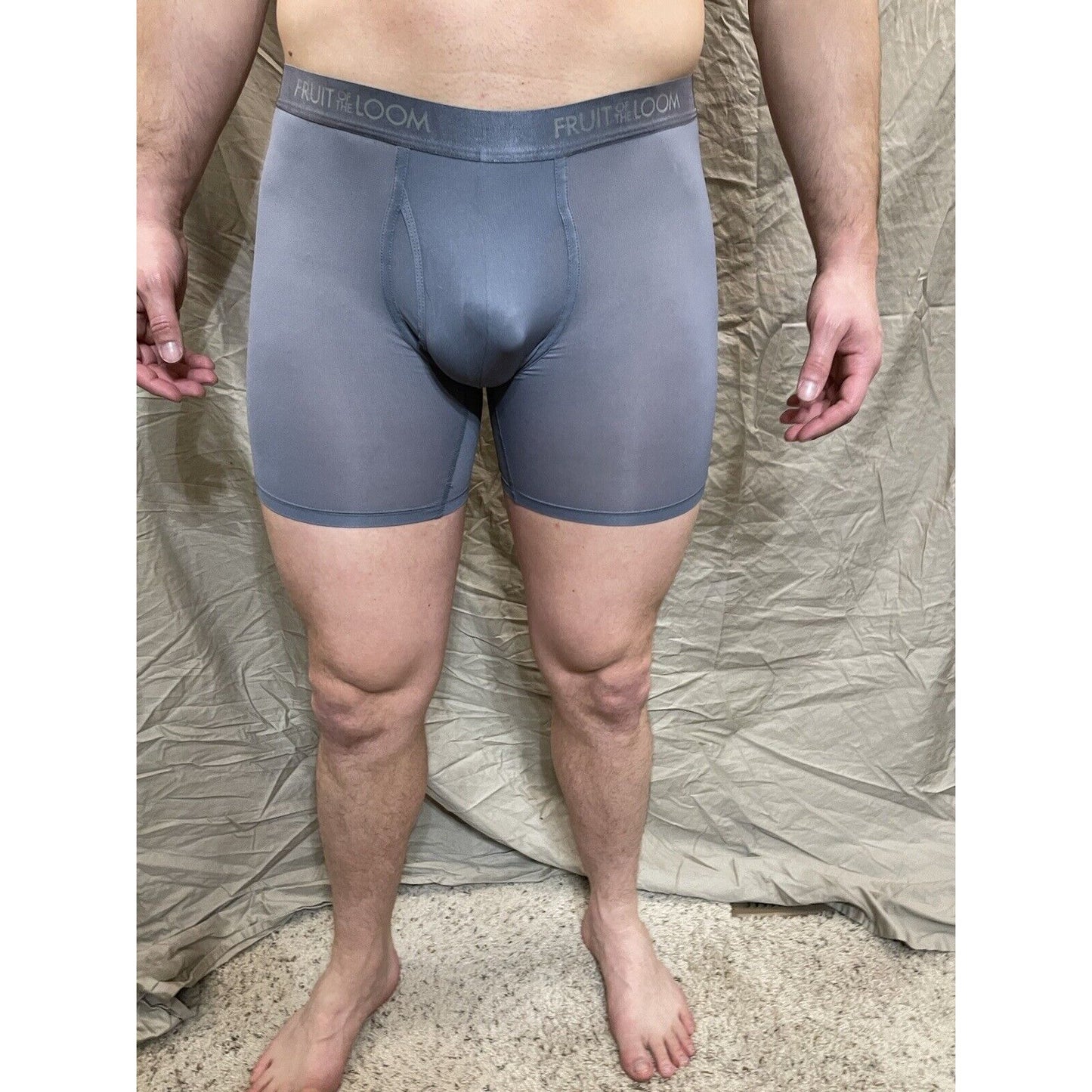 men's gray fruit of the loom everlight medium boxer briefs new and never worn