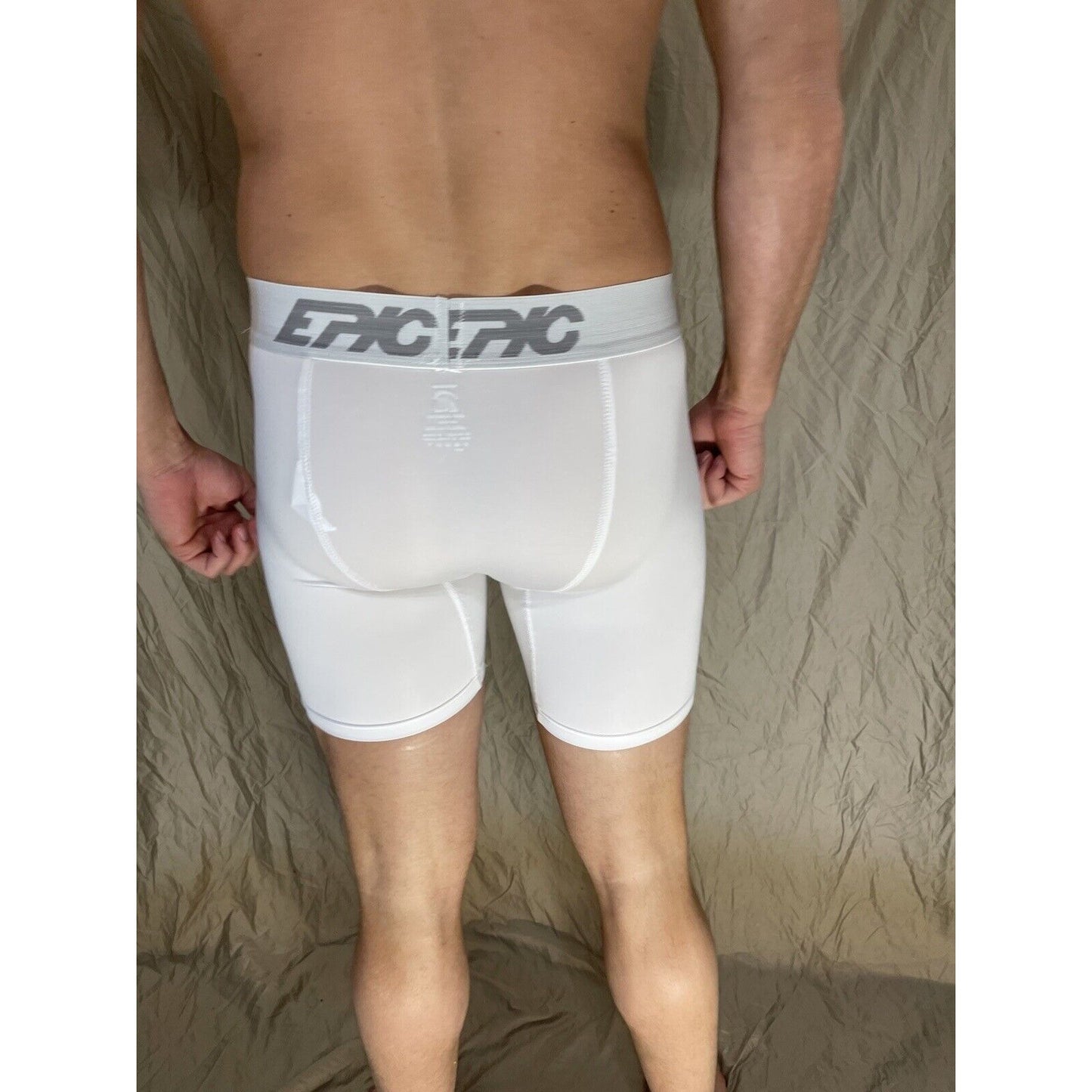 men's epic stretch white epicool compression shorts Small