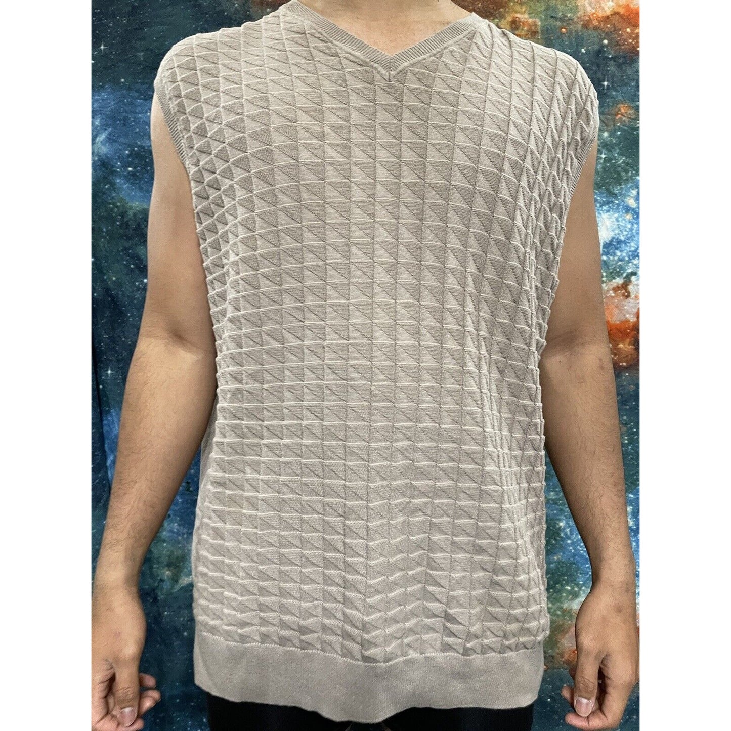 Men’s David Taylor Collection 2XLT Tan Sweater Vest