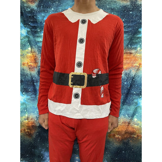 Santa Pajamas Top and Bottom Red Costume Lounge sleepwear XL