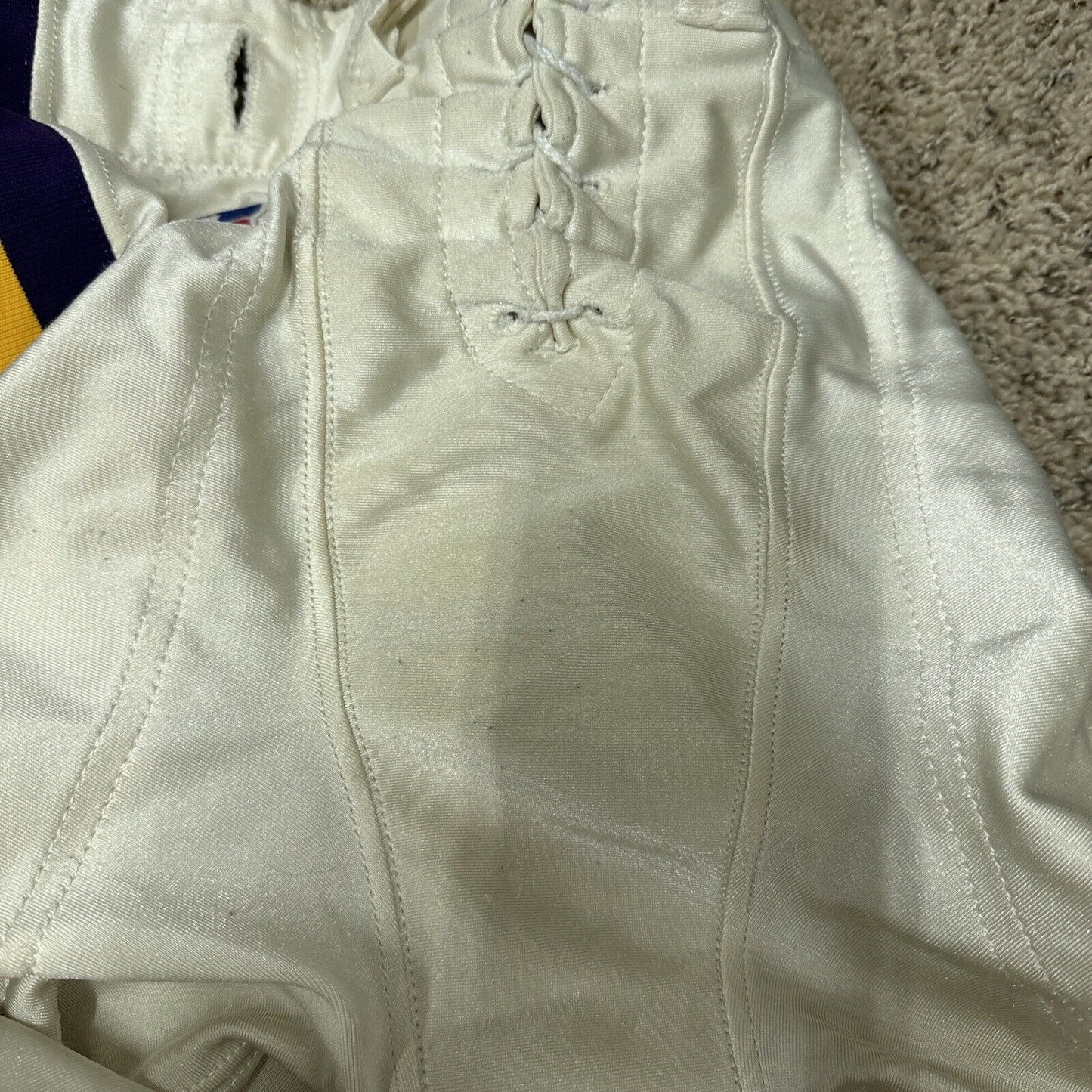 Men’s White Russell Athletics Size 36 Football Pants Gold Purple