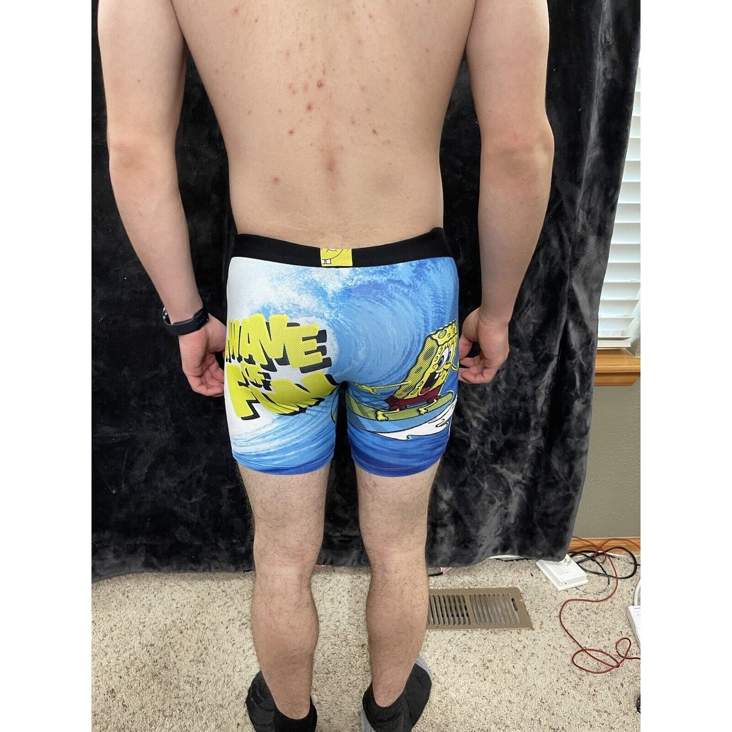 Men’s Crazy Boxer Spongebob Squarepants Size Medium Boxer Briefs Blue