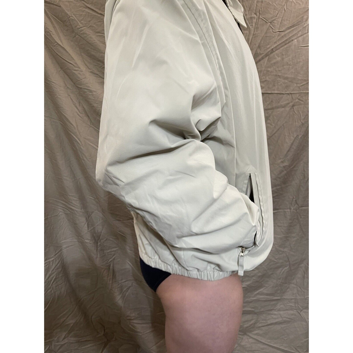 Men's Puritan XL cream ivory fill zip windbreaker jacket