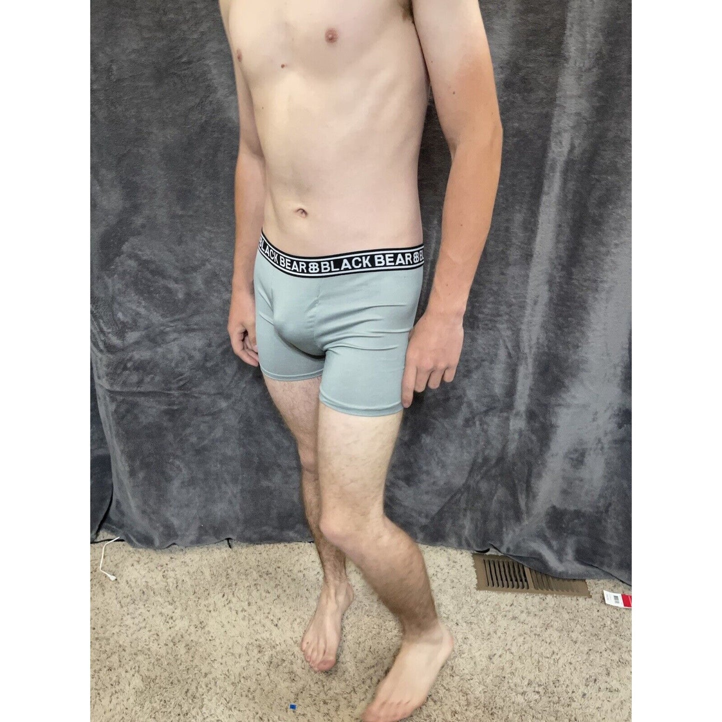 men's medium athletic trunk style black bear boxer brief Gray