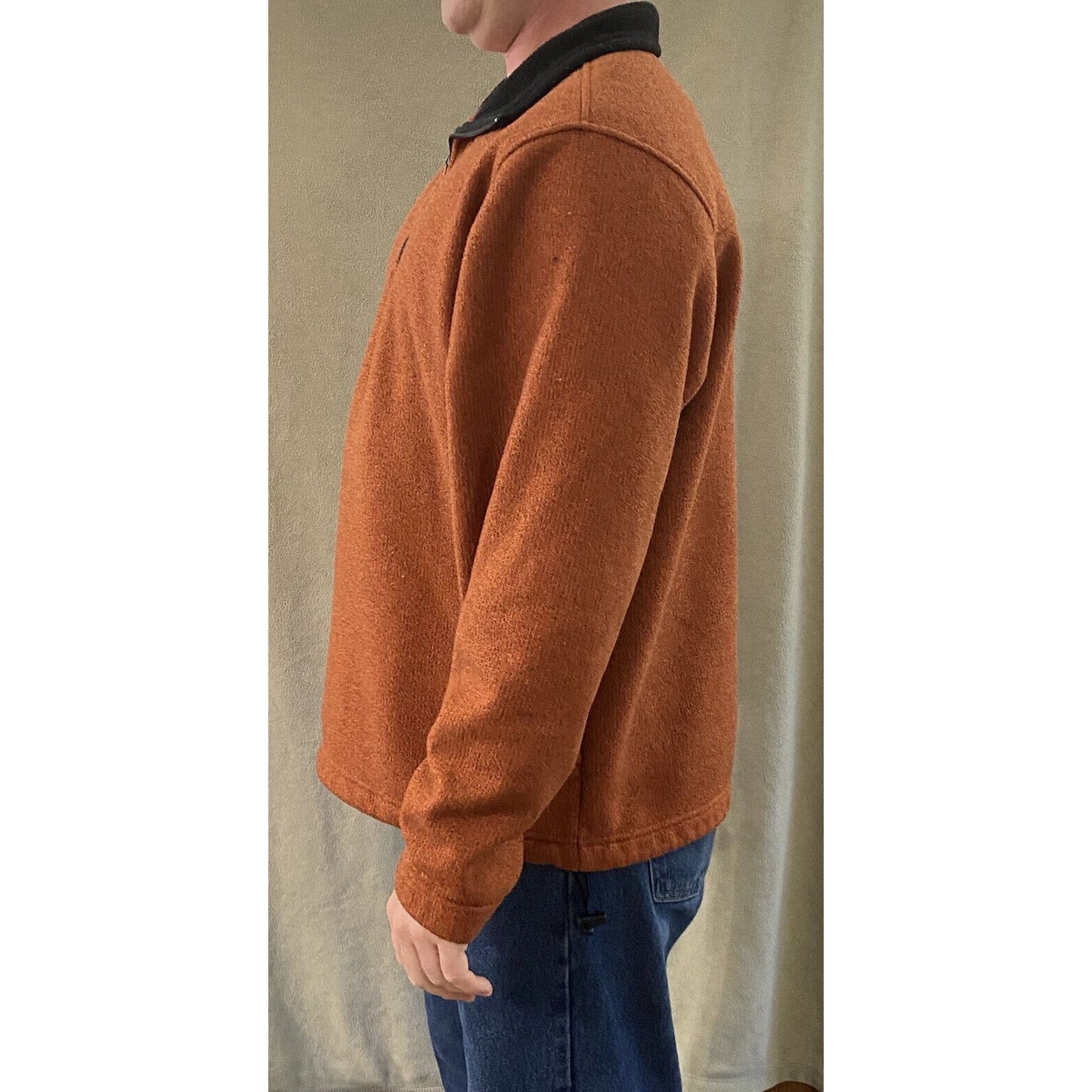 Old Navy Brand Men’s XL Burnt Orange 1/4-zip Polyester Pullover Sweater