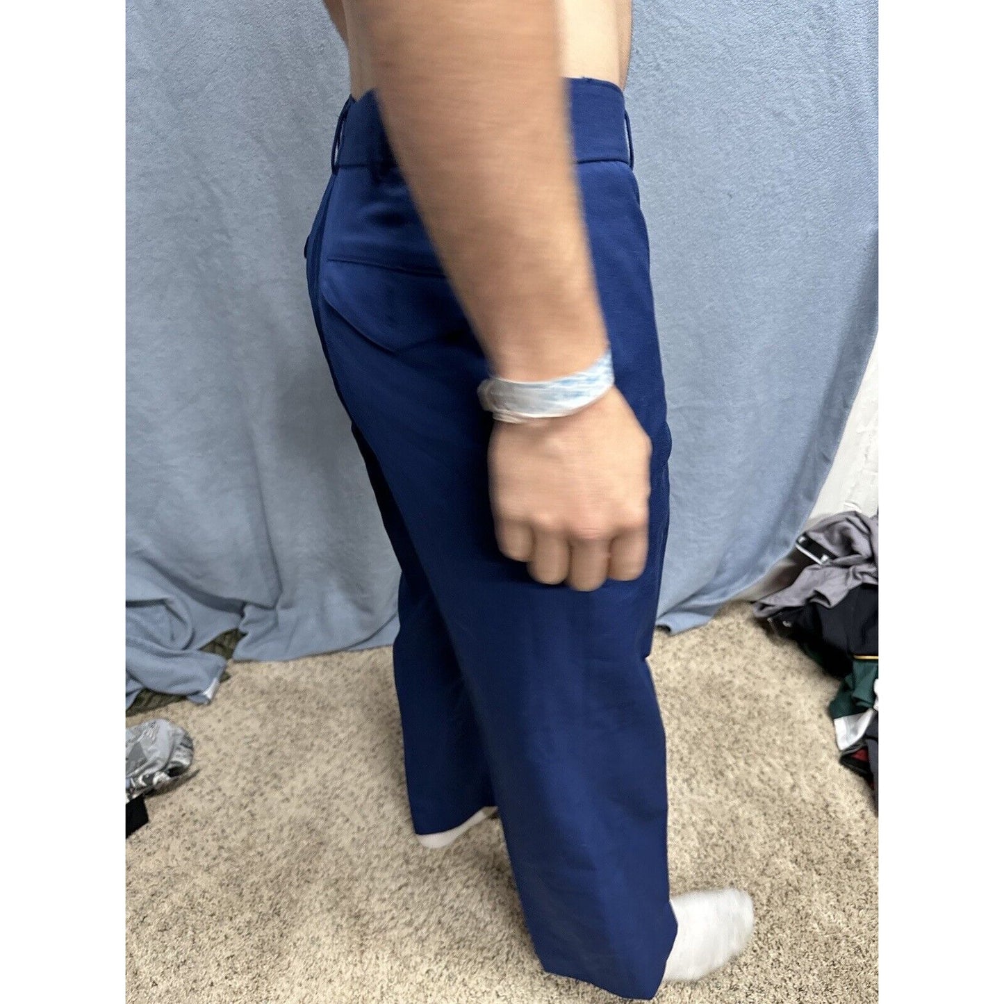 Men’s Usmc Trousers Uniform Pants Marines 33S Poly Wool Blue