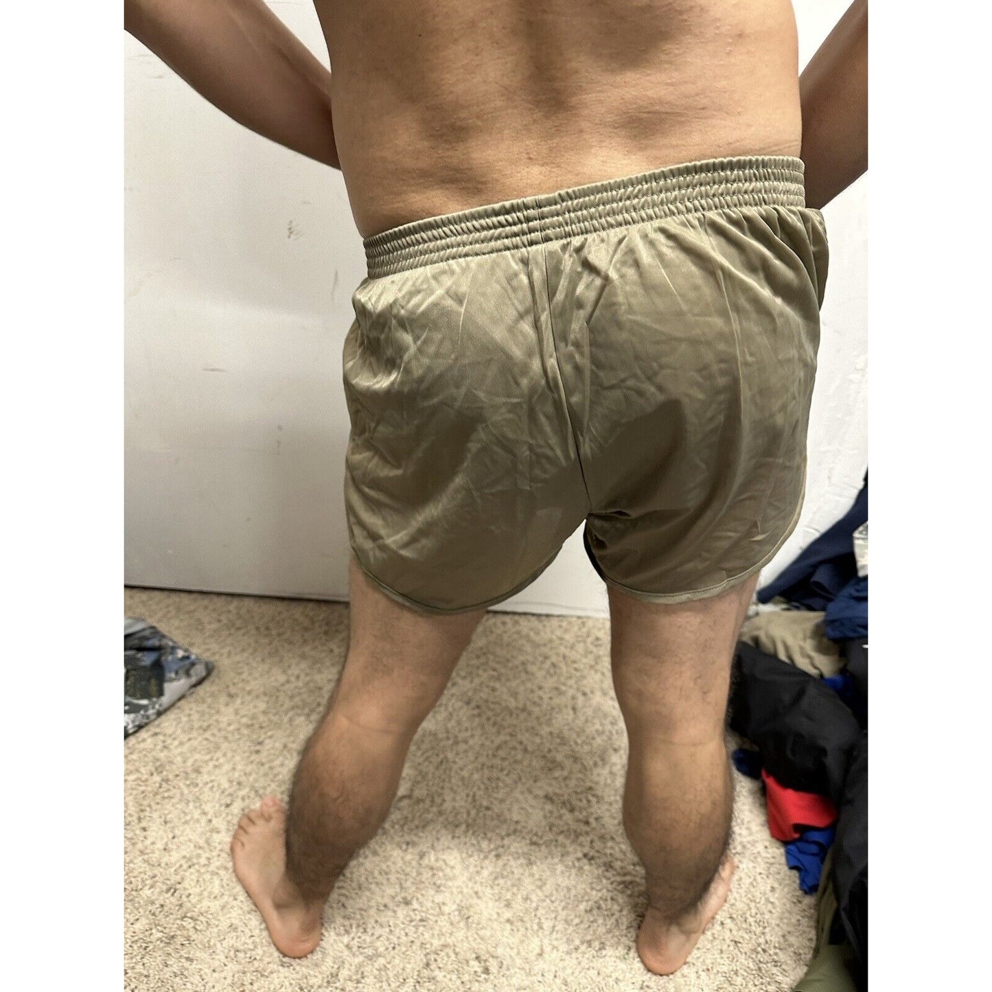 Tan Nylon Soffe Ranger Panties Silkies Running Track Shorts - Men's Medium