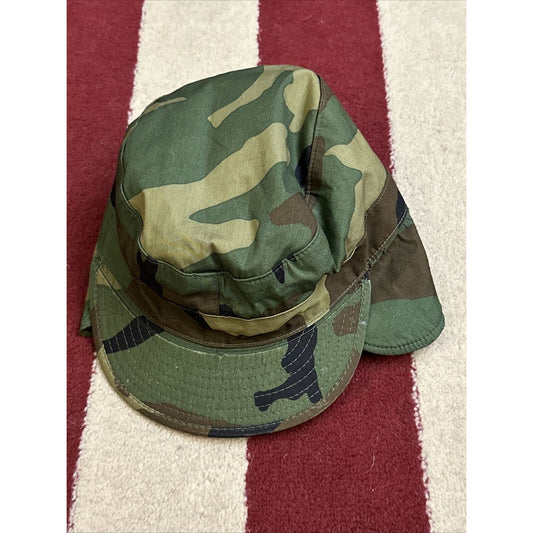 military cap hat cover BDU battle dress uniform camo 7 1/8 Built In Ear Flaps