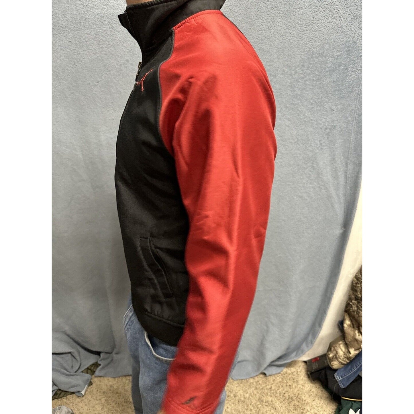 Boys Medium 12/14 AND1 Full Zip Jacket Red Black Polyester