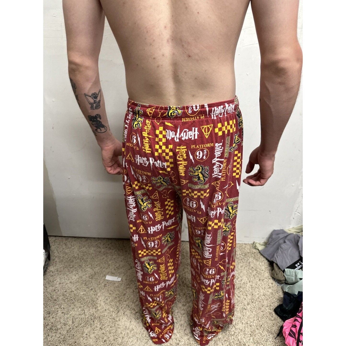 MENS XL Harry Potter Hogwarts Gryffindor Sleep Lounge Pajama Pants Platform