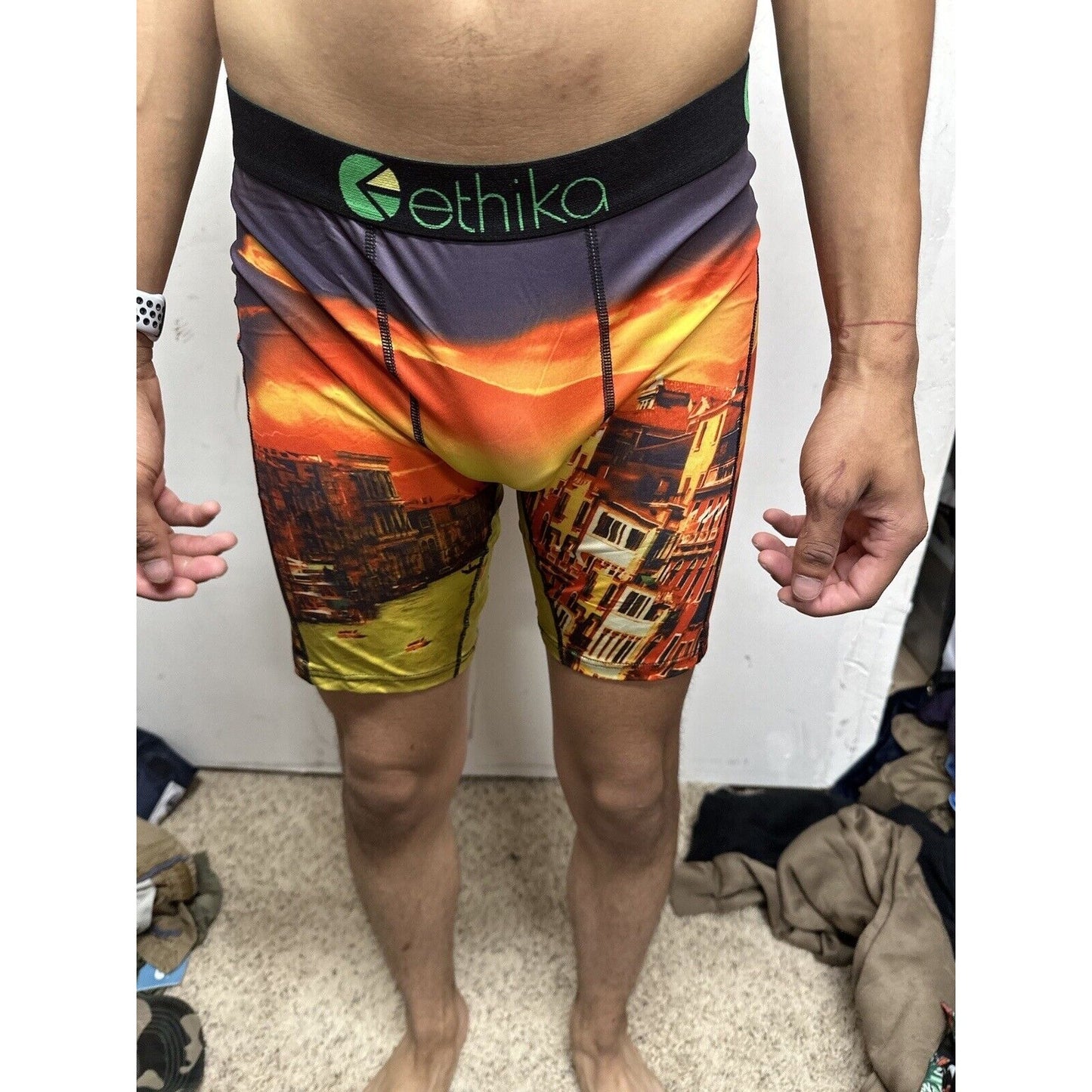 Men’s European Sunset Orange Ethika Large Boxer Briefs