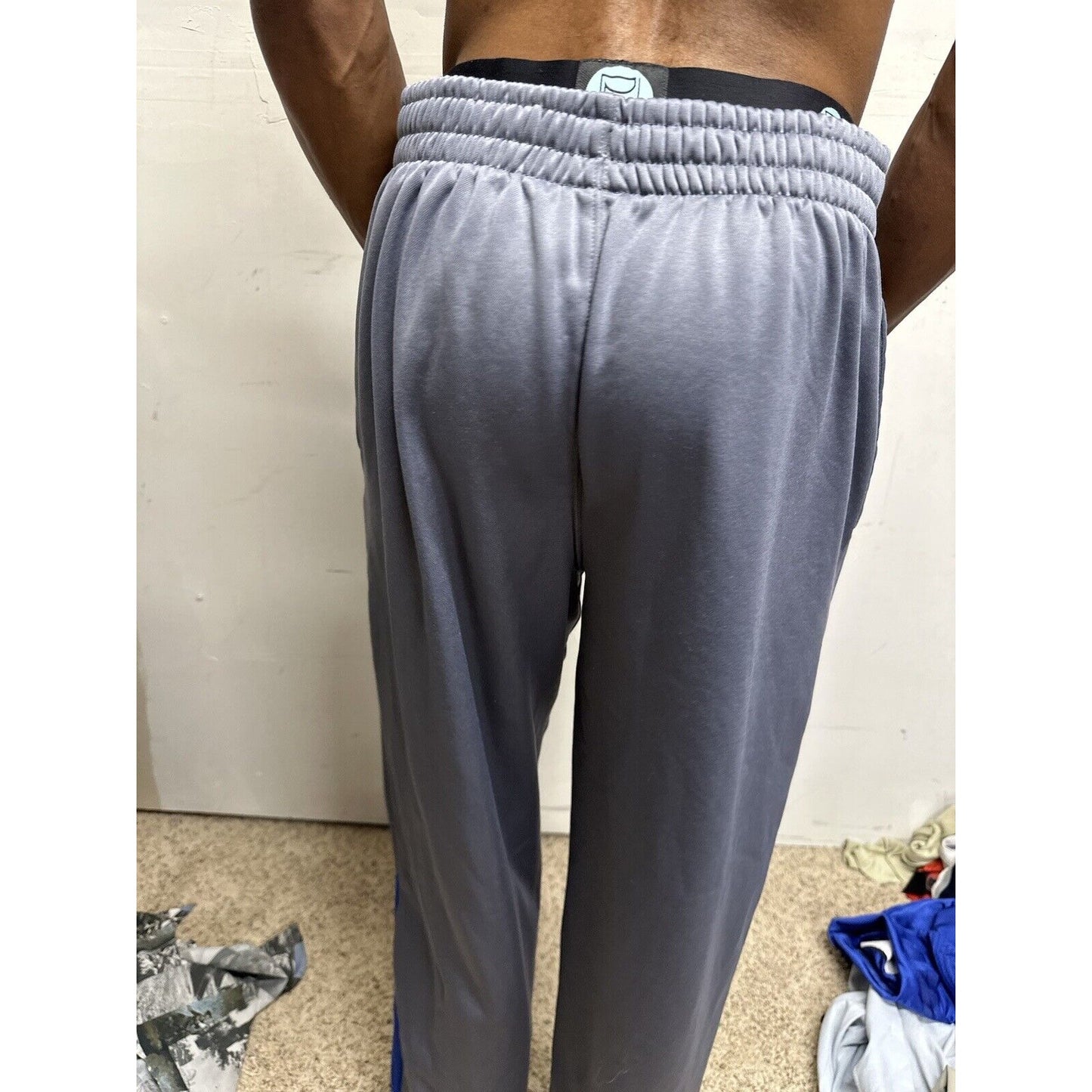 Men’s Gray Large Russell Polyester Sweat Pants With Pockets Air Force Falcons US