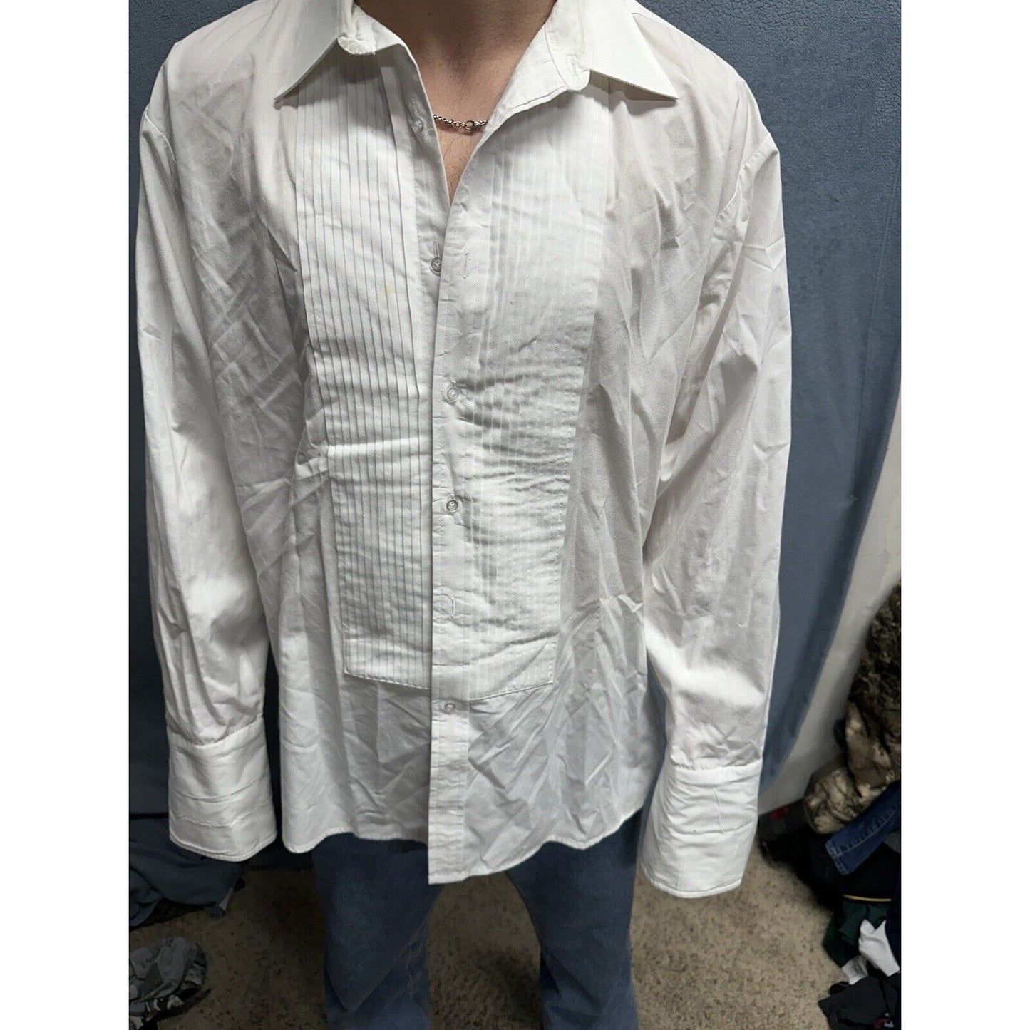 Air Force White Mess Dress Aetna Shirt 17 / 35 Long Sleeve Uniform