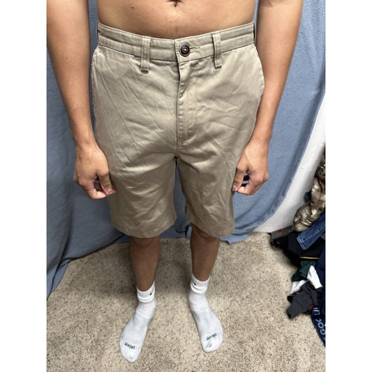 MENS BILLABONG Tan Beige Khaki CARTER STRETCH Flat Front Chino Shorts 31