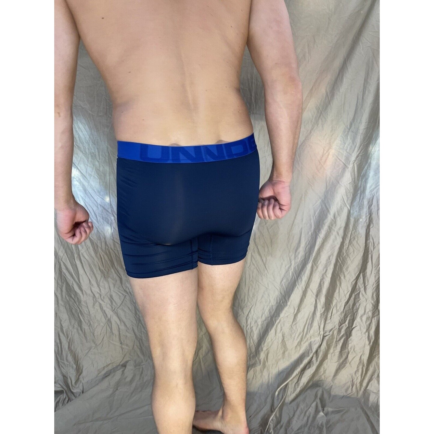 men's small under armour navy blue the tech mesh boxerjock