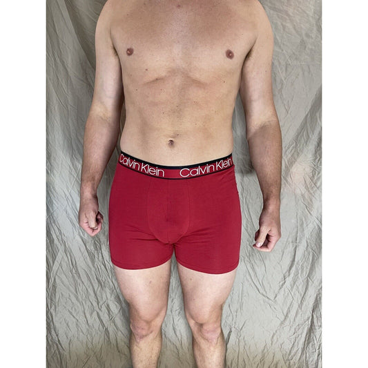 men's red calvin klein boxer brief large
