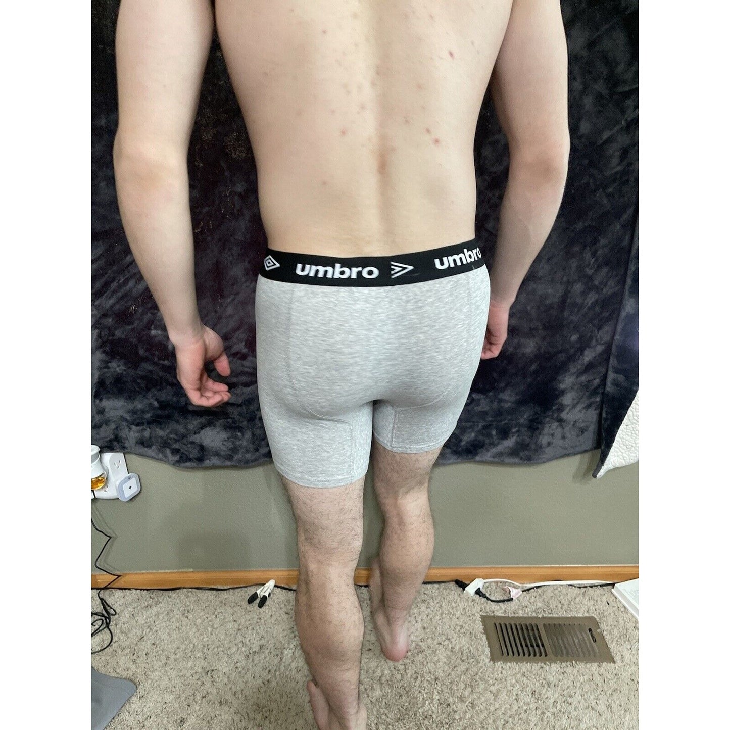 Men’s Large Umbro Gray Boxer Briefs New