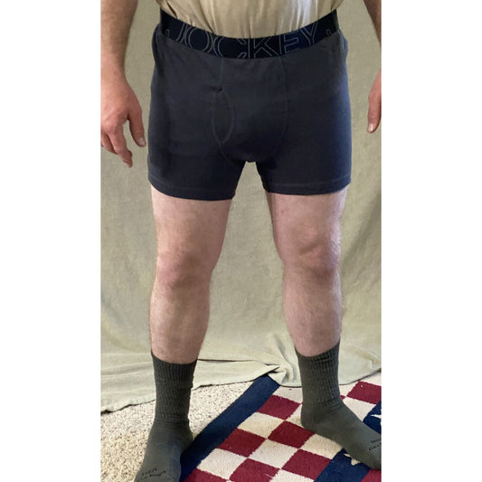 Jockey Men's Active Blend Size Extra Large Boxer Briefs Gray With Black Bans NEW