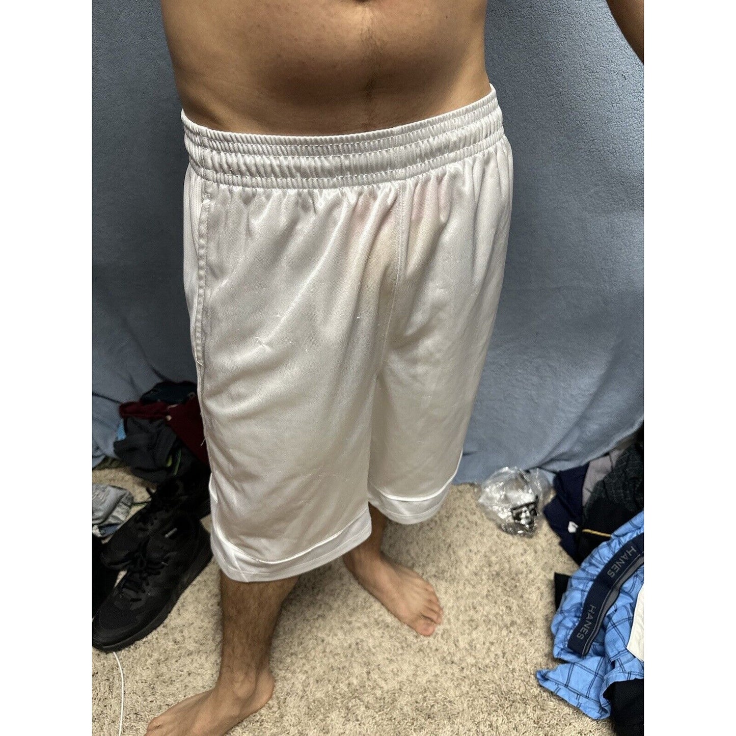 Men’s White AND1 Medium Athletic Shorts With Pockets