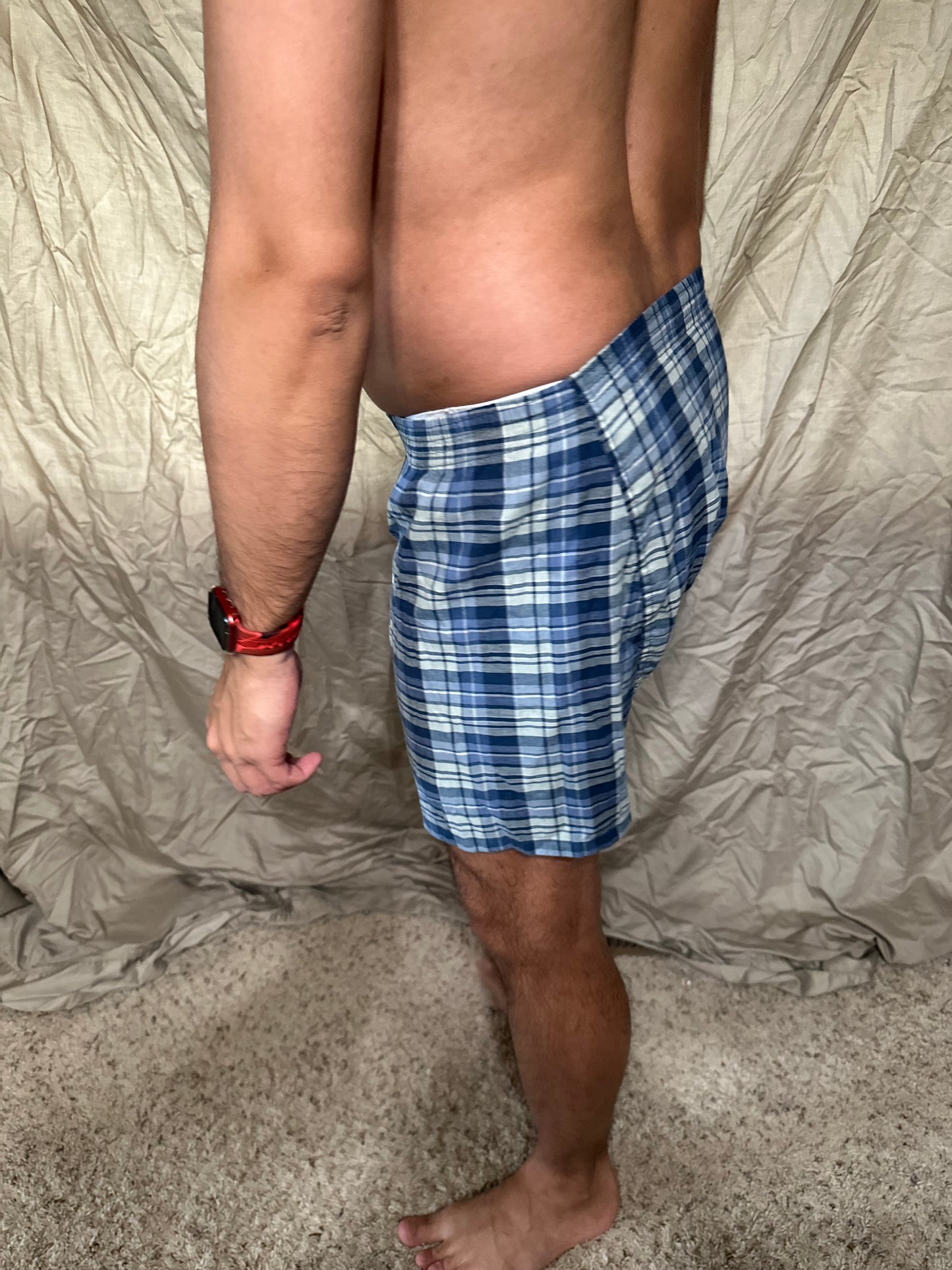 Men’s George blue plaid boxers size small boxer shorts