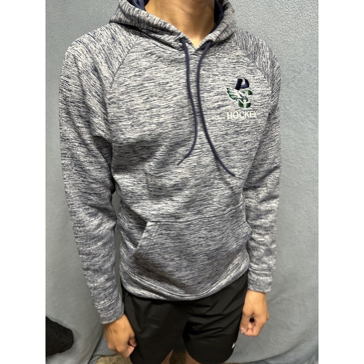 Men’s Blue And Gray Small Sport-tek Pine Creek High School Hockey Pullover Hoodi