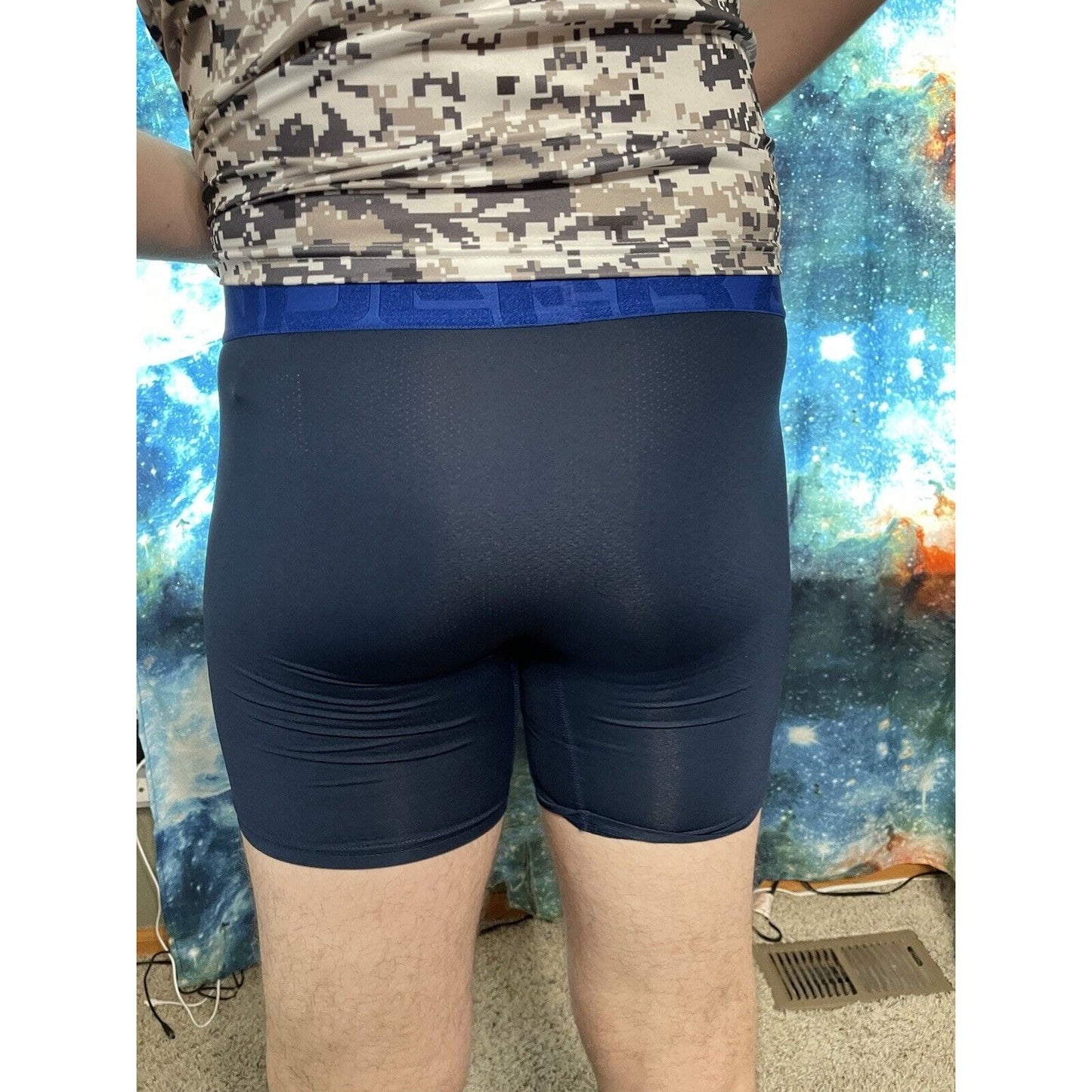 Men's Small dark blue under armour mesh boxer jock compression shorts New