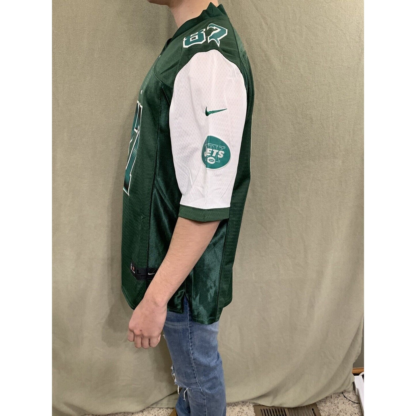 NFL New York Jets #87 Eric Decker Nike Green On Field Jersey Size Large