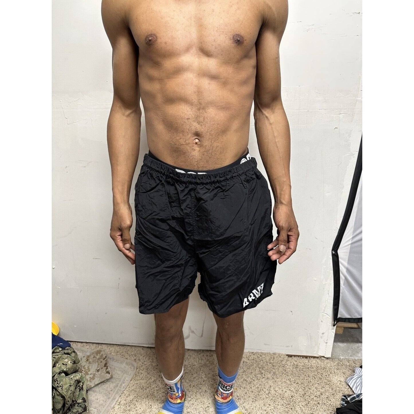 Men’s Army Pt Shorts Black Older Style Fits Like Large
