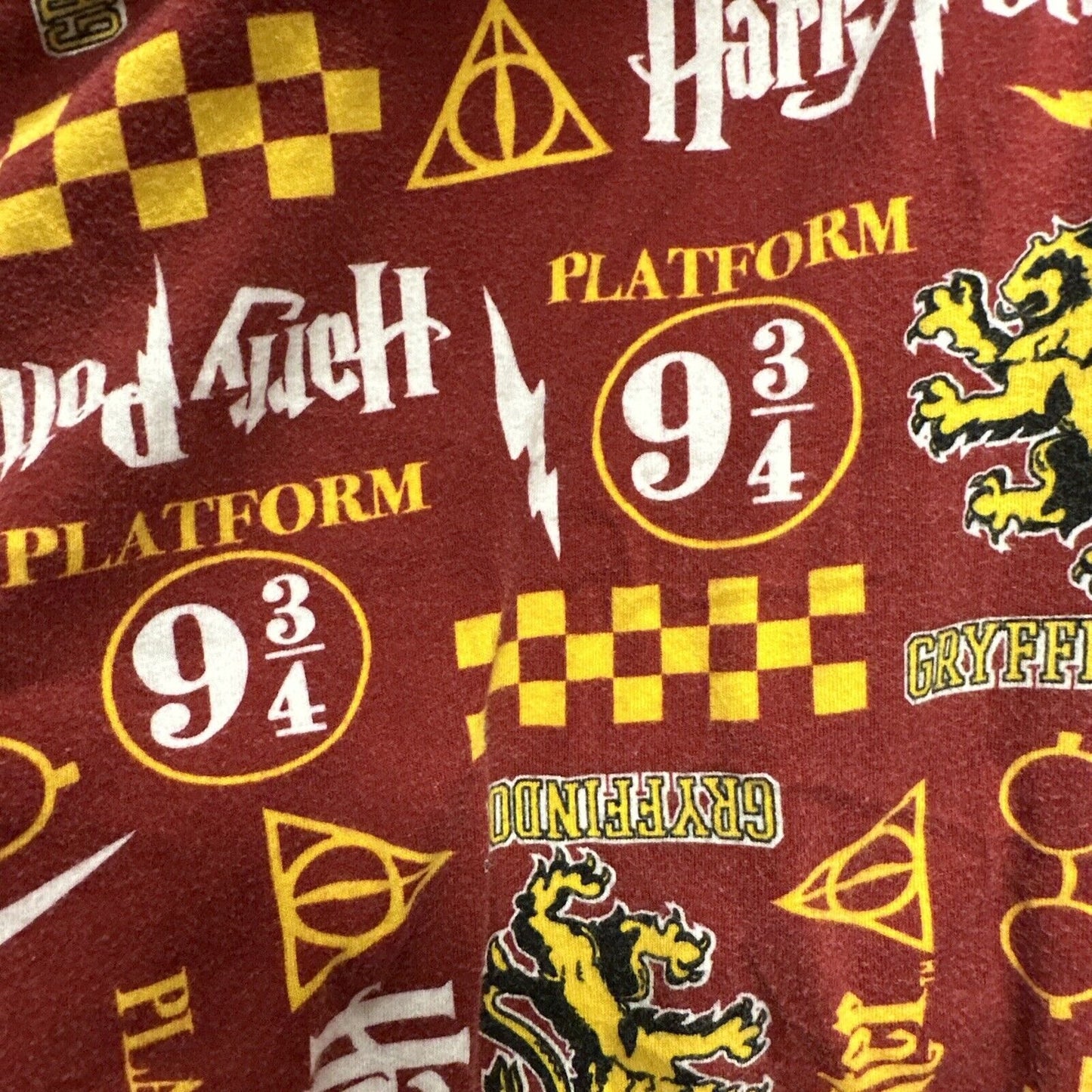 MENS XL Harry Potter Hogwarts Gryffindor Sleep Lounge Pajama Pants Platform