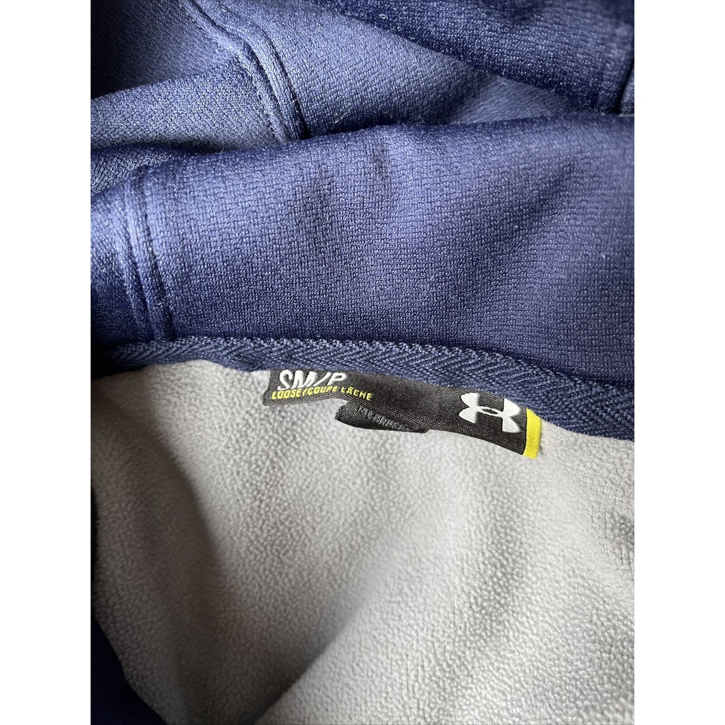 Under Armour Small Gray Navy Blue Hoodie pullover