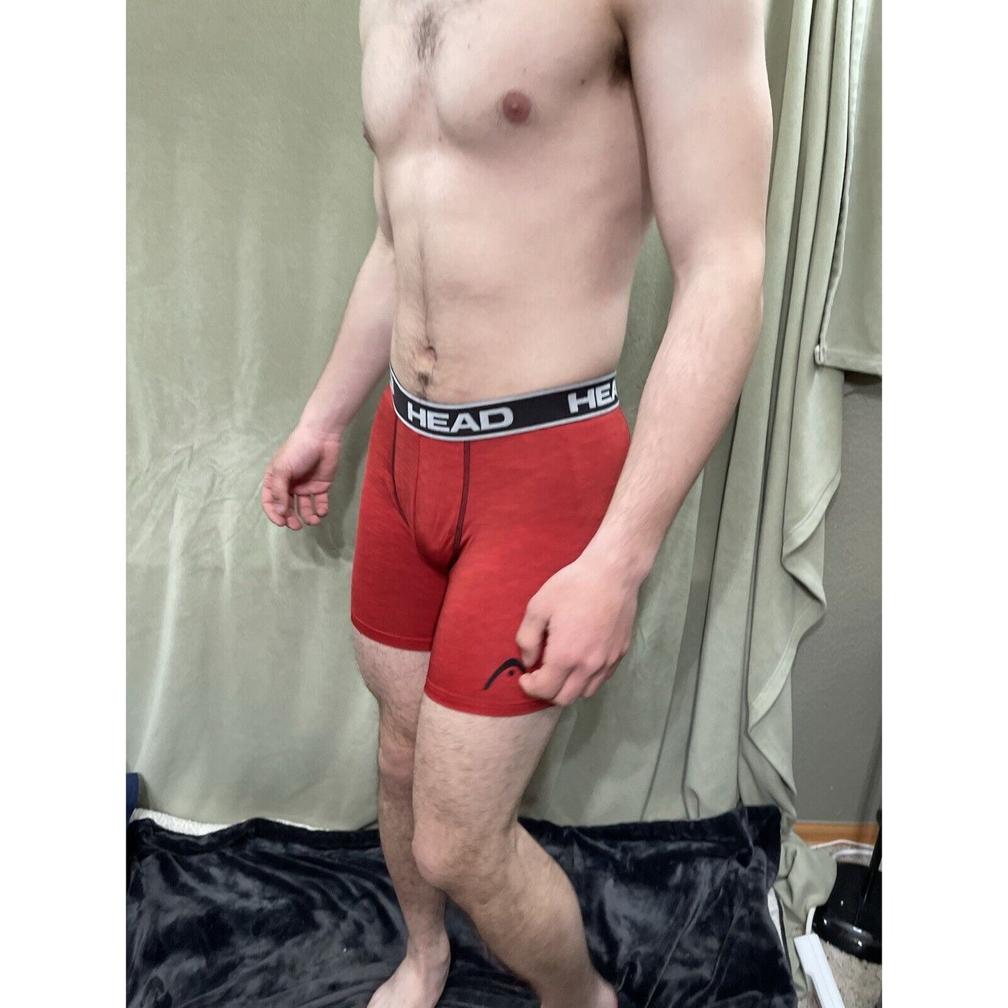 Head Brand Compression Shorts Medium Red With Black Pattern 1 Pair New